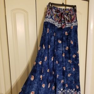 Bohemian style Skirt Blue Small